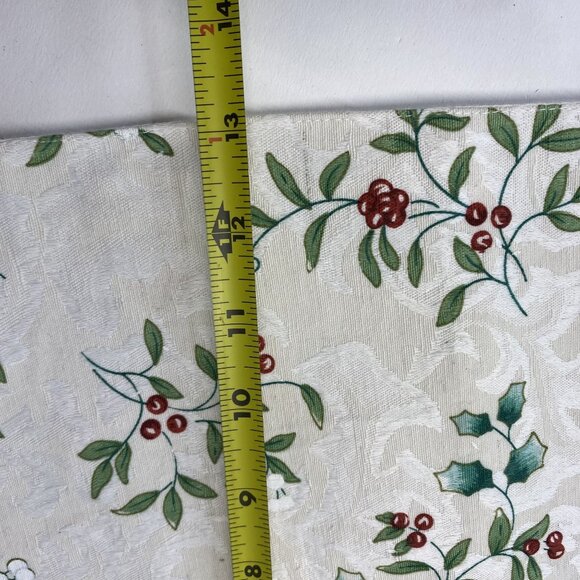 Christmas Table Runner With Holly Berry Pattern 72" Reversible Jacquard Fabric - Picture 4 of 6